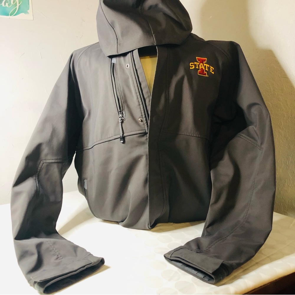 Under Armour Grey Mens Iowa State Cyclones Full Zip Jacket Medium Pockets Hooded